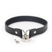 Ple'sur PVC Collar W/Heart Lock Black